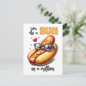 Buchen in einem Million Hotdog Punny Funny Valenti Postkarte (Stehend Vorderseite)
