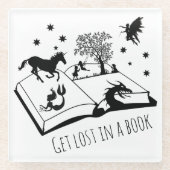 Buchen Lovers Love Love Love Love im Buch Kunst Glasuntersetzer (Vorderseite)