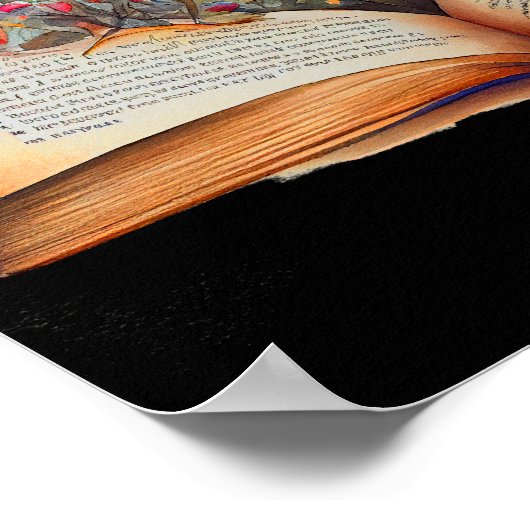 Buchen mit Blume, Lover Geschenk buchen Poster (Ecke)