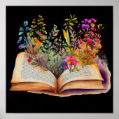 Buchen mit Blume, Lover Geschenk buchen Poster (Vorne)