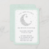Buchen Moon Star Babydusche Silberminze Begleitkarte (Vorne/Hinten)