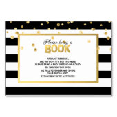 Buchen - Schwarz-weiße Babyduschkarten Tischnummer (Vorderseite)