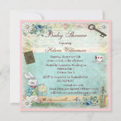 Buchen Sie Alice & Cheshire Cat Baby Dusche Einladung (Rückseite)