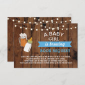 Buchen Sie Baby Dusche Beer Flasche Blue Wood Einladung (Vorne/Hinten)