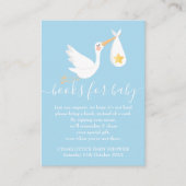 Buchen Sie Baby Dusche Stork Gold Star Blue Begleitkarte (Vorderseite)