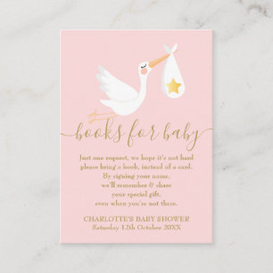 Buchen Sie Baby Dusche Stork Gold Star Rosa Begleitkarte