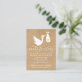 Buchen Sie Baby Dusche Stork Gold Star Rustikal Begleitkarte (Stehend Vorderseite)