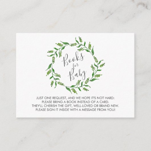 Buchen Sie Baby Duwer Green Wreath Begleitkarte (Vorderseite)