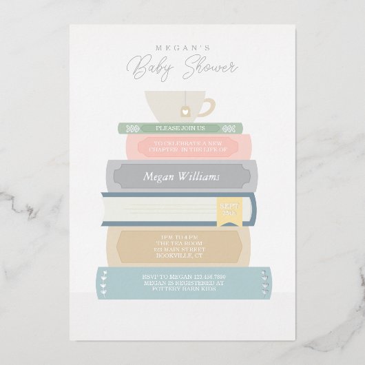 Buchen Sie Babydusche Folieneinladung (Vorderseite)