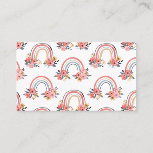 Buchen Sie Babydusche Regenbogen Blumenfarben Begleitkarte (Rückseite)
