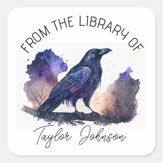 Buchen Sie Buchzeichen Sternenhimmel Himmelsvögel Quadratischer Aufkleber (Vorderseite)