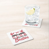 Buchen Sie Club mit meinen Besties Rechteckiger Pappuntersetzer (Vor Ort)