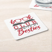 Buchen Sie Club mit meinen Besties Rechteckiger Pappuntersetzer (angewinkelt)