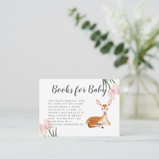 Buchen Sie das Sweet Deer Pink Baby Showbook Begleitkarte (Stehend Vorderseite)