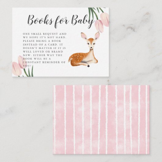 Buchen Sie das Sweet Deer Pink Baby Showbook Begleitkarte (Vorne/Hinten)