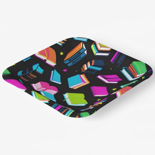 Buchen Sie den farbenfrohen Platz Pappteller (Gewinkelt)