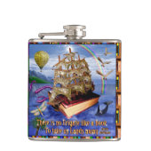 Buchen Sie die Seezunge mit Emily Dickinson Zitat Flachmann (Vorderseite)