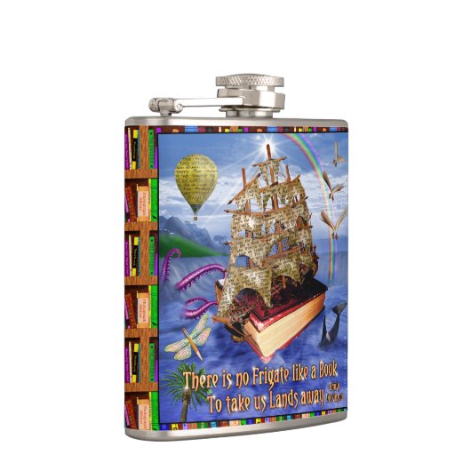 Buchen Sie die Seezunge mit Emily Dickinson Zitat Flachmann (Rechts)