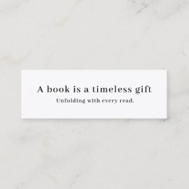 Buchen Sie ein Geschenk | Modernes minimales Lesez Mini Visitenkarte