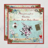 Buchen Sie eine Alice im Wunderland mit Xmas Baby Einladung (Vorne/Hinten)