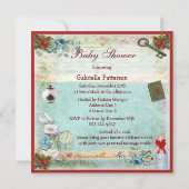 Buchen Sie eine Alice im Wunderland mit Xmas Baby Einladung (Rückseite)