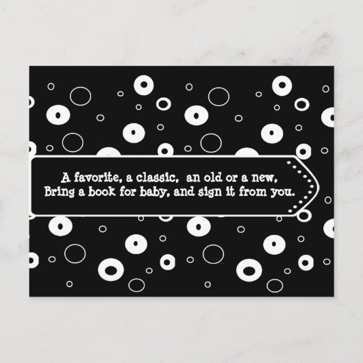 Buchen Sie eine Baby-Showkarte Einladungspostkarte (Rückseite)