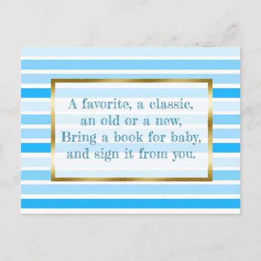 Buchen Sie eine Baby-Showkarte Einladungspostkarte (Rückseite)