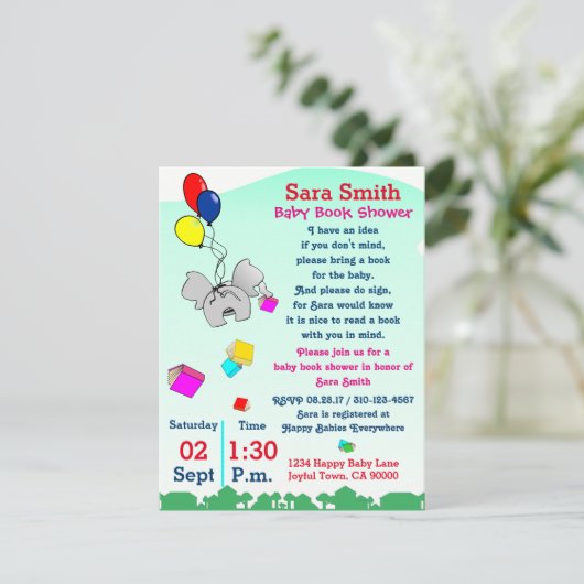 Buchen Sie eine Babydusche Einladung (Stehend Vorderseite)