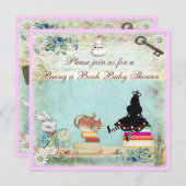 Buchen Sie eine Babydusche mit Alice im Wunderland Einladung (Vorne/Hinten)