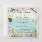 Buchen Sie eine Babydusche mit Alice im Wunderland Einladung (Rückseite)