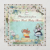 Buchen Sie eine Babydusche mit Alice im Wunderland Einladung (Vorne/Hinten)