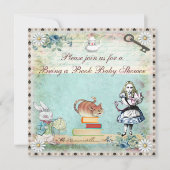 Buchen Sie eine Babydusche mit Alice im Wunderland Einladung (Vorderseite)