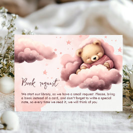 Buchen Sie eine rosa Wolke niedlich mit Babyduschk Begleitkarte