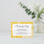 Buchen Sie für die Babydusche von Yellow Bumble Begleitkarte (Stehend Vorderseite)