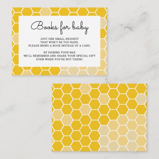 Buchen Sie für die Babydusche von Yellow Bumble Begleitkarte (Vorne/Hinten)