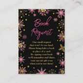 Buchen Sie Gold und Rosa Winter Snowflakes Begleitkarte (Vorderseite)