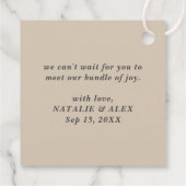 Buchen Sie ihre Shelf Baby Dusche Grün neutral Geschenkanhänger (Rückseite)