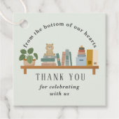 Buchen Sie ihre Shelf Baby Dusche Grün neutral Geschenkanhänger (Vorderseite)