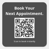 Buchen Sie Ihren nächsten Termin QR-Code Benutzerd Quadratischer Aufkleber (Vorderseite)