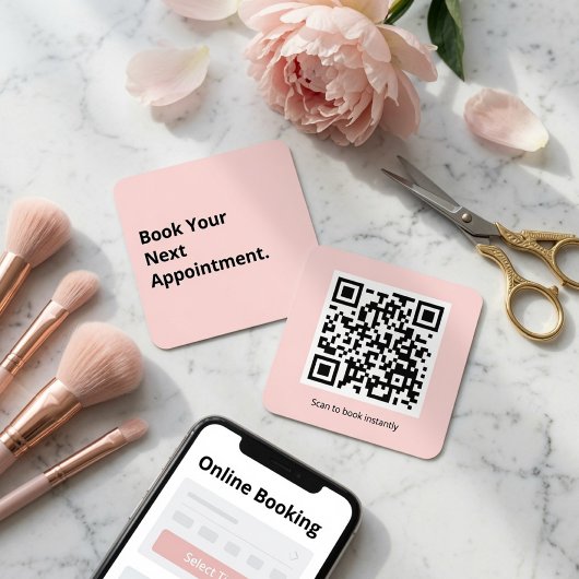 Buchen Sie Ihren nächsten Termin QR-Code Quadratische Visitenkarte