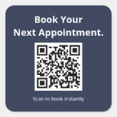 Buchen Sie Ihren nächsten Termin QR-Code Quadratischer Aufkleber (Vorderseite)