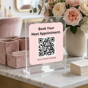 Buchen Sie Ihren nächsten Termin QR-Code Rosa Aufk Quadratischer Aufkleber