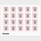 Buchen Sie Ihren nächsten Termin QR-Code Rosa Aufk Quadratischer Aufkleber (Blatt)