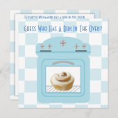 Buchen Sie in der Oven Baby Boy Blue Baby Dusche Einladung (Vorne/Hinten)