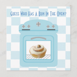 Buchen Sie in der Oven Baby Boy Blue Baby Dusche Einladung