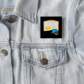 Buchen Sie Kaffee und Donut Cartoon Button (Beispiel)