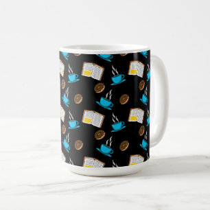 Buchen Sie Kaffee und Donut Cartoon Kaffeetasse