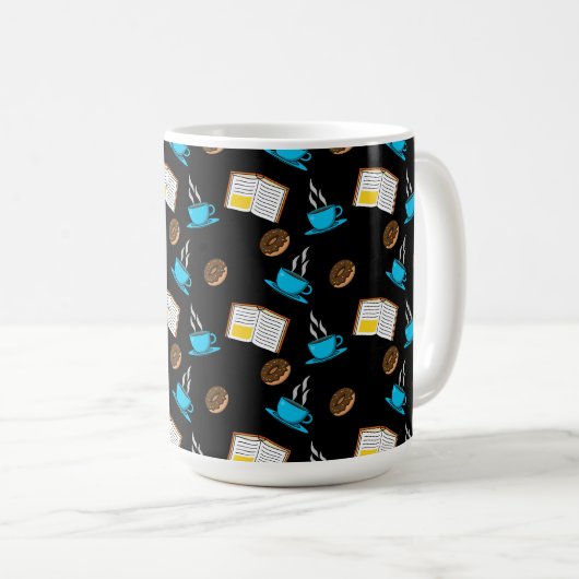 Buchen Sie Kaffee und Donut Cartoon Kaffeetasse (VorderseiteRechts)