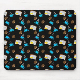 Buchen Sie Kaffee und Donut Cartoon Mousepad