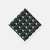 Buchen Sie Kaffee und Donut Cartoon Serviette (Ecke)